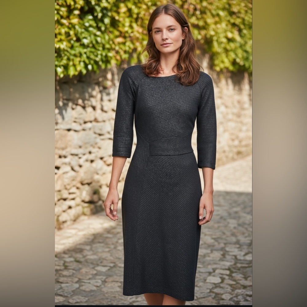 Anthropologie Tegan Kint Black Sparke Dress size Large